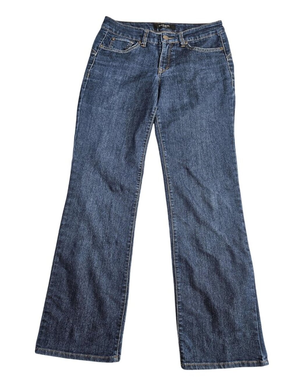 Nine West Straight Jeans Womens 6 Blue Med Wash Mid Rise Stretch Denim Regular